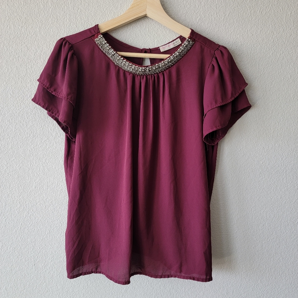 AGACI | BLOUSE | COLOR BURGUNDY | SIZE S
